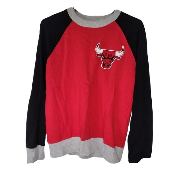 Vintage Y2K Chicago Bulls‎ Sweatshirt Womens XS Youth Medium Red Black Gray - Picture 1 of 13